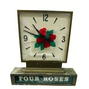Vintage Four Roses Whiskey Advertising Clock